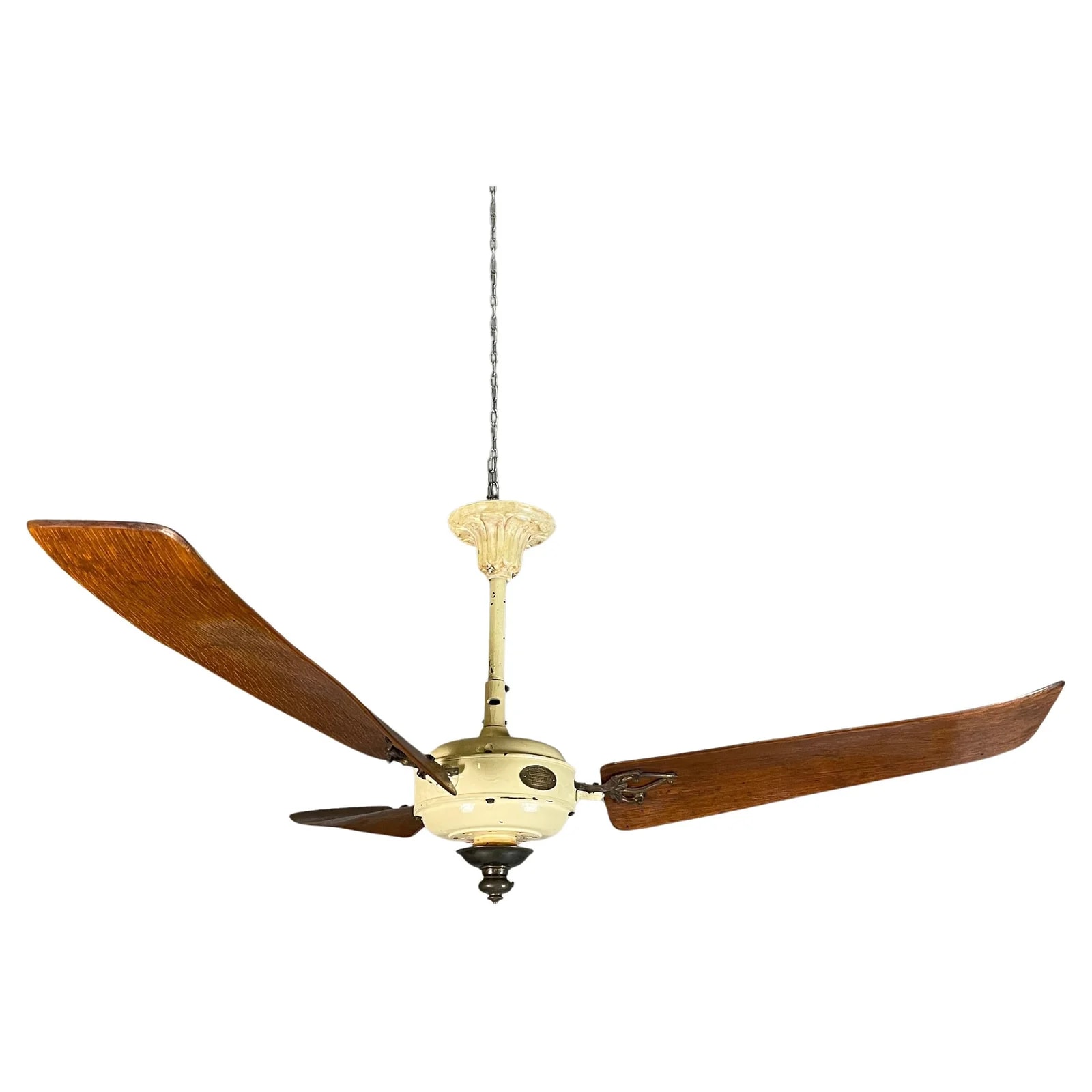 German Art Deco Chandelier in Yellow Glass and Metal, 1930s — lighting — resale
