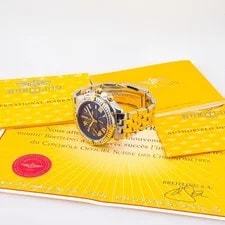 Breitling Crosswind Chronograph Stainless Steel/Yellow Gold B13355 Box &... 2