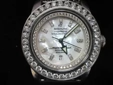 Breitling Superocean Heritage 46 Mm MOP Diamond Dial Bezel Mesh Bracelet A17320 3
