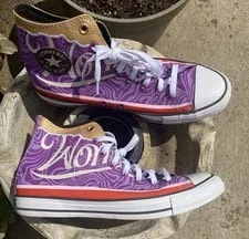 Converse — Converse Shoes 10 X Willy Wonka Swirl Chuck Taylor All Star High — Sneaker — resale