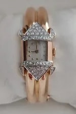 Unique Patek Philippe 48 Diamond & 14K Gold ART Deco Bangle , 1945! 2