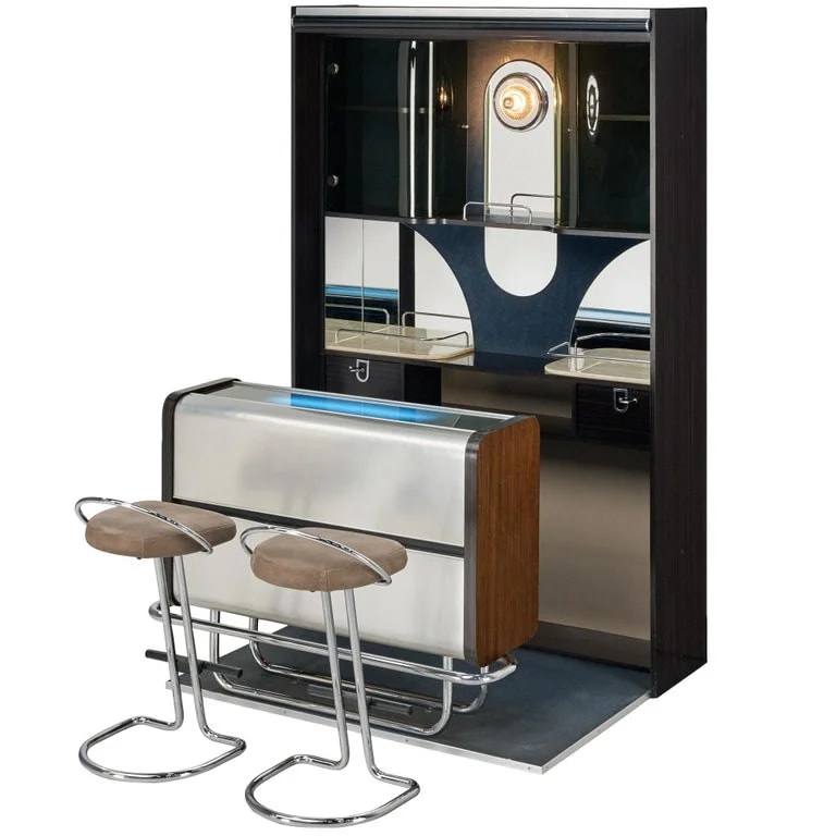 Post-Modern Italian Bar Unit With Cabinets and Bar Stools — Furniture — resale