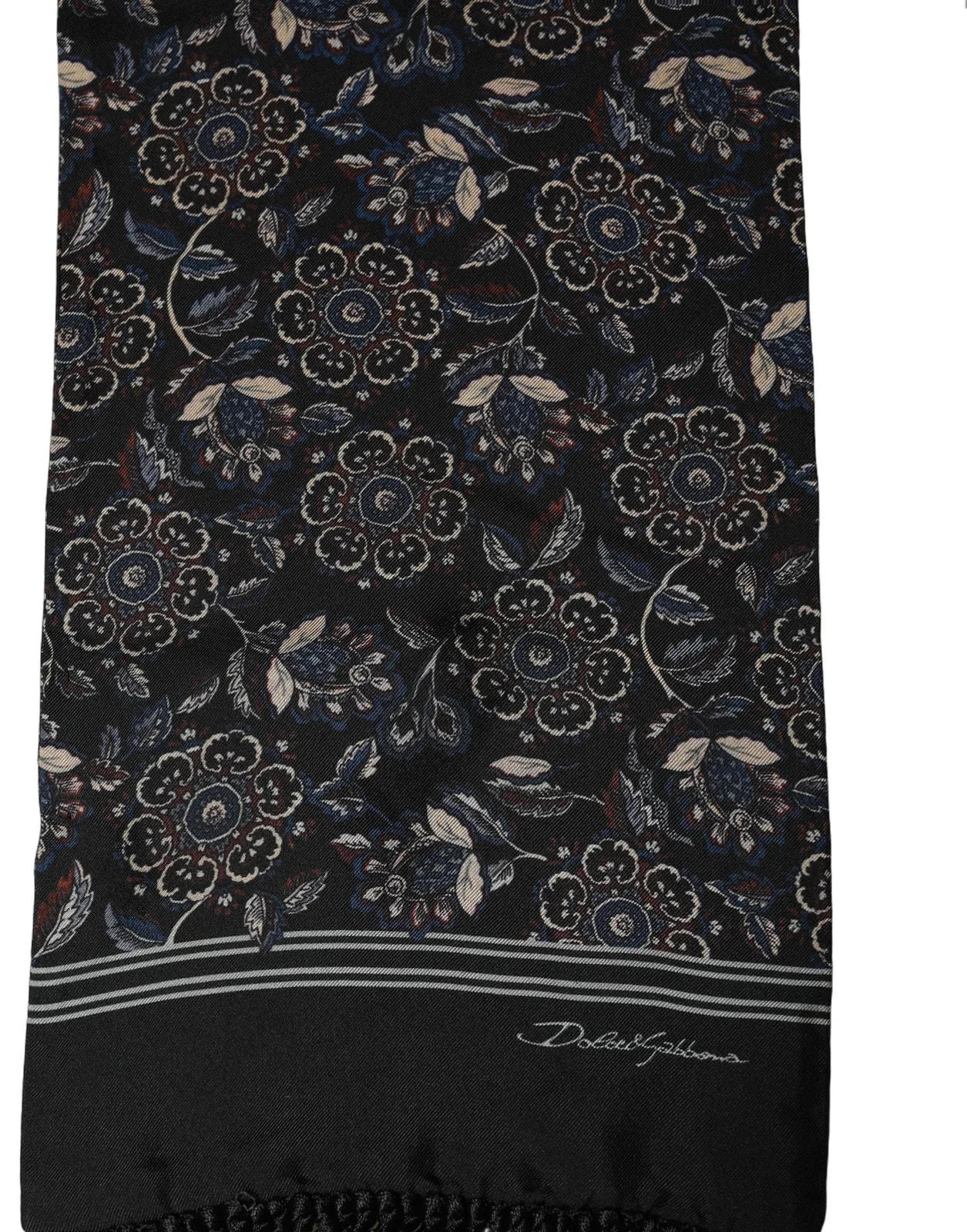 Dolce & Gabbana — Dolce & Gabbana Floral Paisley Fringed Shawl Scarf — Accessory — resale