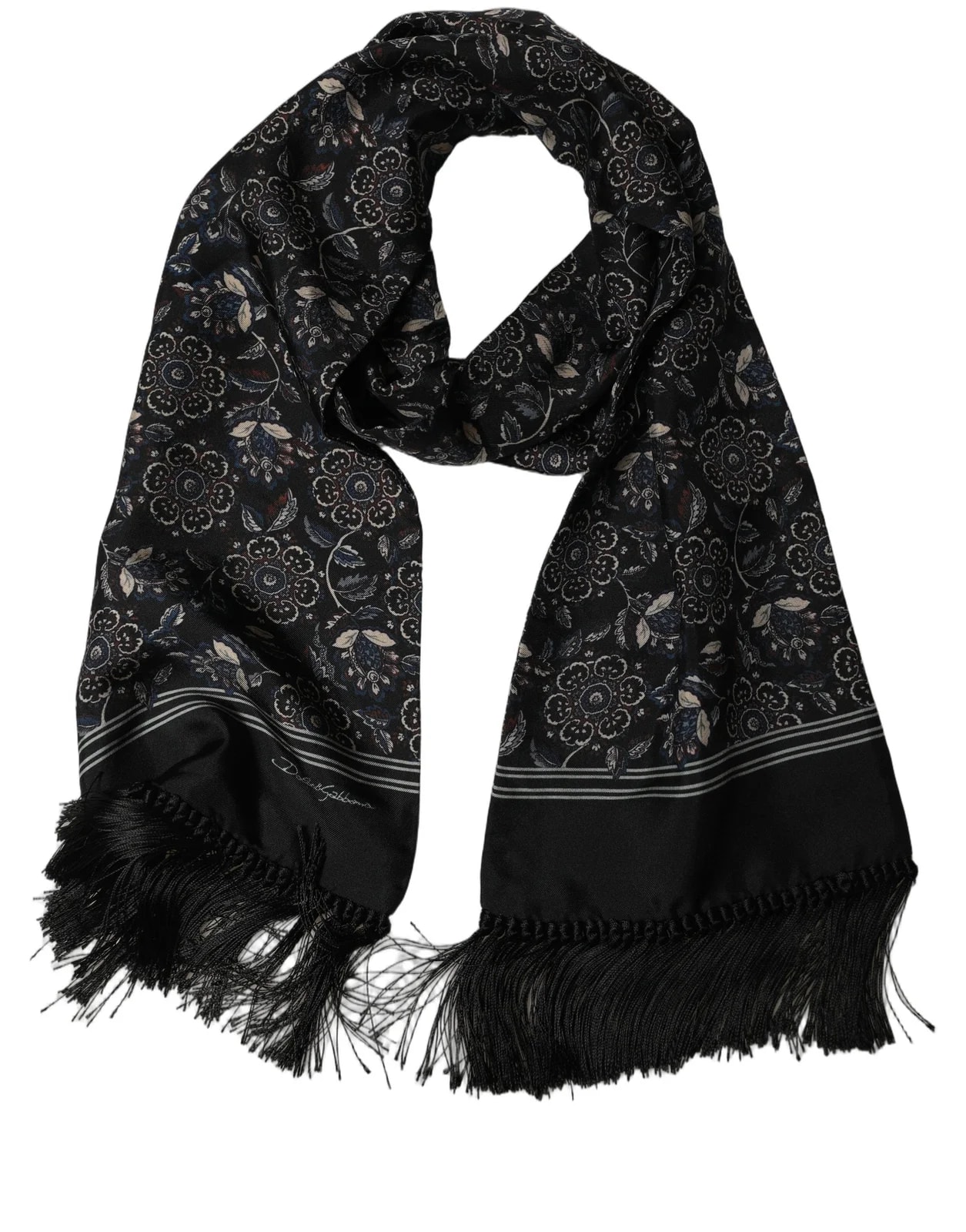 Dolce & Gabbana Floral Paisley Fringed Shawl Scarf 2