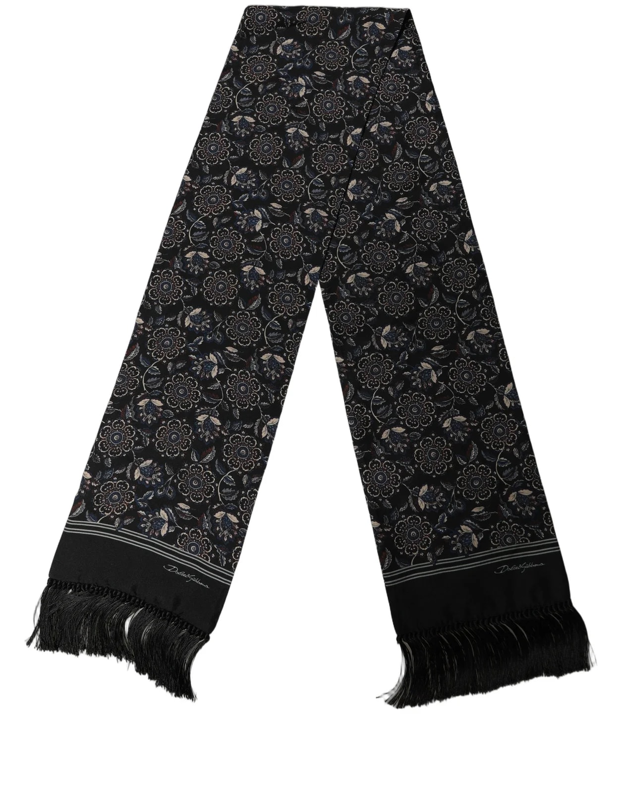 Dolce & Gabbana Floral Paisley Fringed Shawl Scarf 3