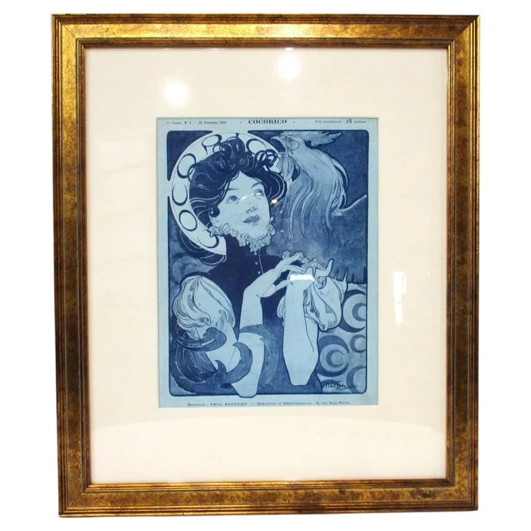Alphonse Mucha — Alphonse Mucha Lithograph Art Nouveau #1 Cocorico French Magazine Cover — decorative_art — resale