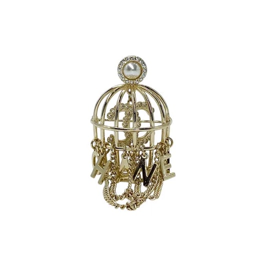 Chanel — Chanel Logo Birdcage Brooch — Jewelry — resale