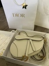 Dior Saddle Medium White Gold W/ Box, , Receipt 2