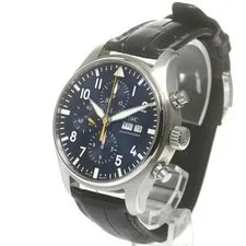 IWC Schaffhausen Pilot IW377729 43mm SS Blue Dial Leather Strap #C091 2