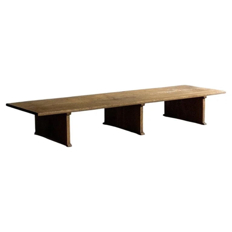 Japanese Antique Platform With Single-Plank Top, Late Meiji To Taisho — Furniture — resale