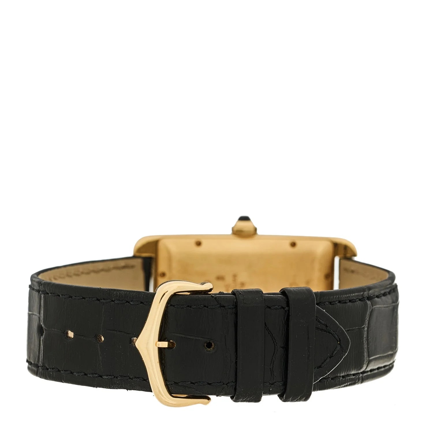 18K Yellow Gold Alligator 26mm Tank Americaine Automatic 3