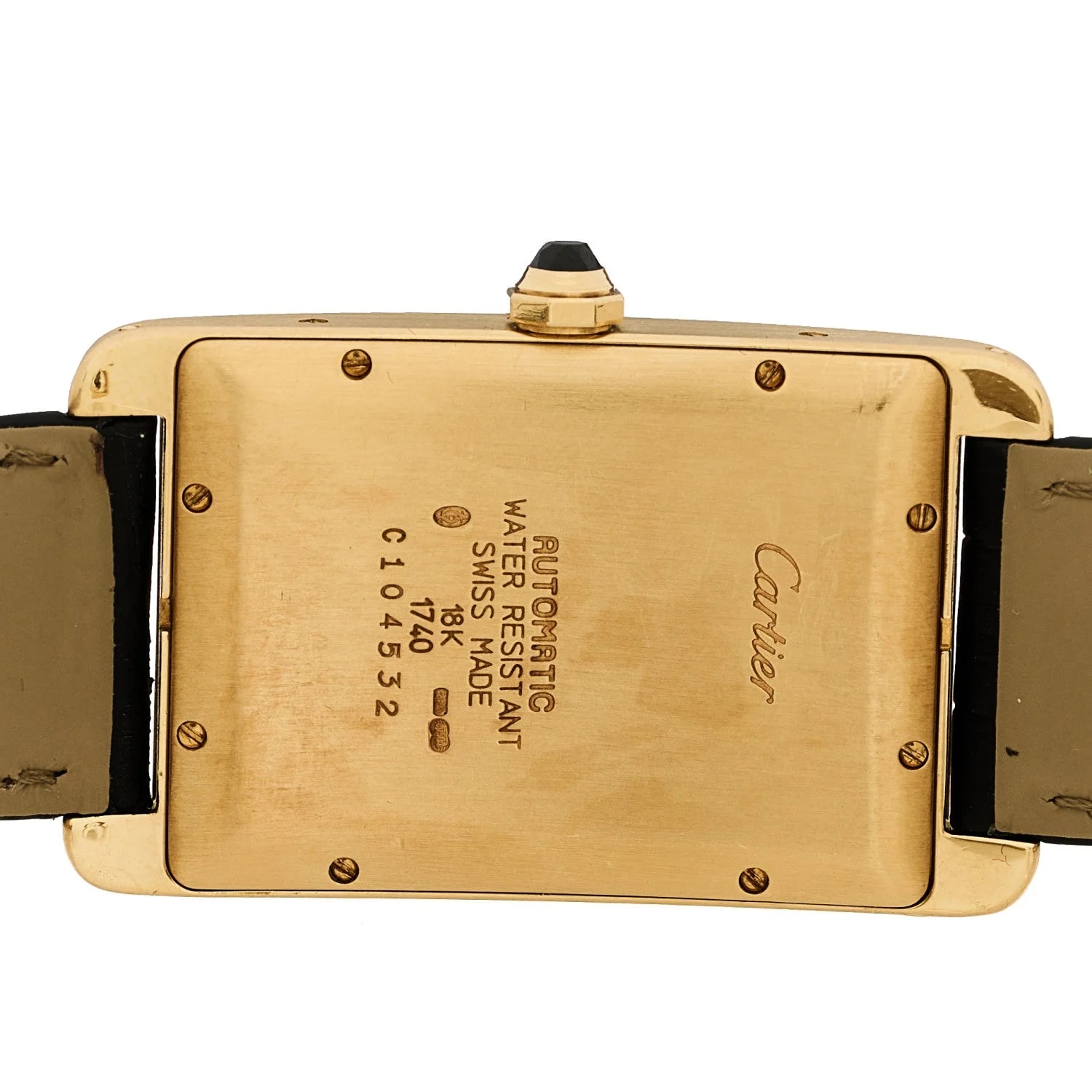18K Yellow Gold Alligator 26mm Tank Americaine Automatic 4
