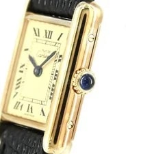 Authentic Cartier Must Tank SM Gold Plated 82974200 Gold Plated Manual Windi... 3