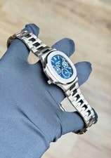 Patek Philippe Nautilus 40 Blue Sunburst Index Preowned 2022 5740/1G-001 2