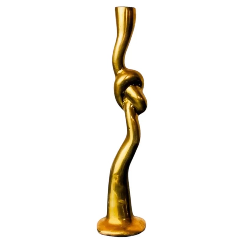 Knot Candlesticks, Brutalist Design, Bronze, Italy, 1970 — decorative_object — resale