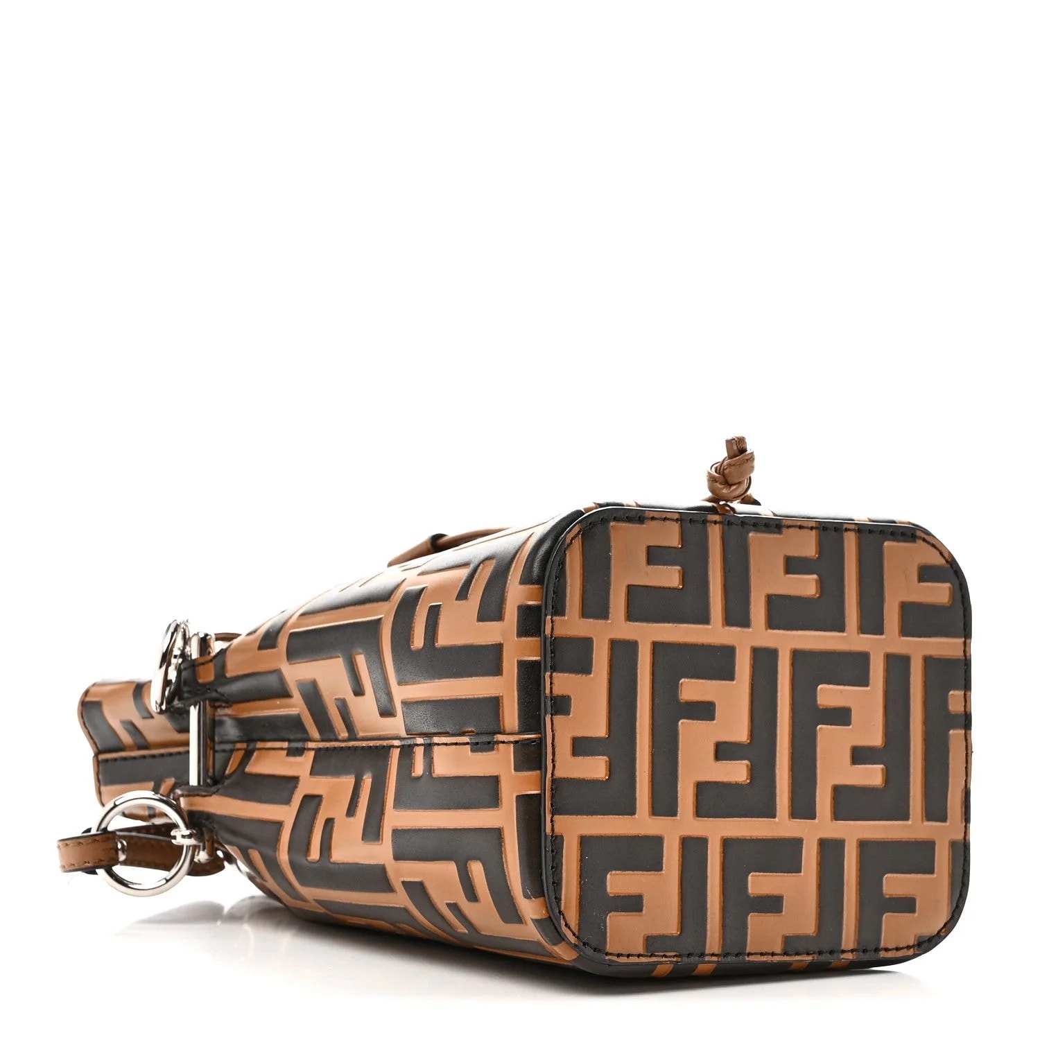 Vitello Liberty F Is Fendi 1974 Embossed Mini Mon Tresor Bucket Tobaco Orzo 4