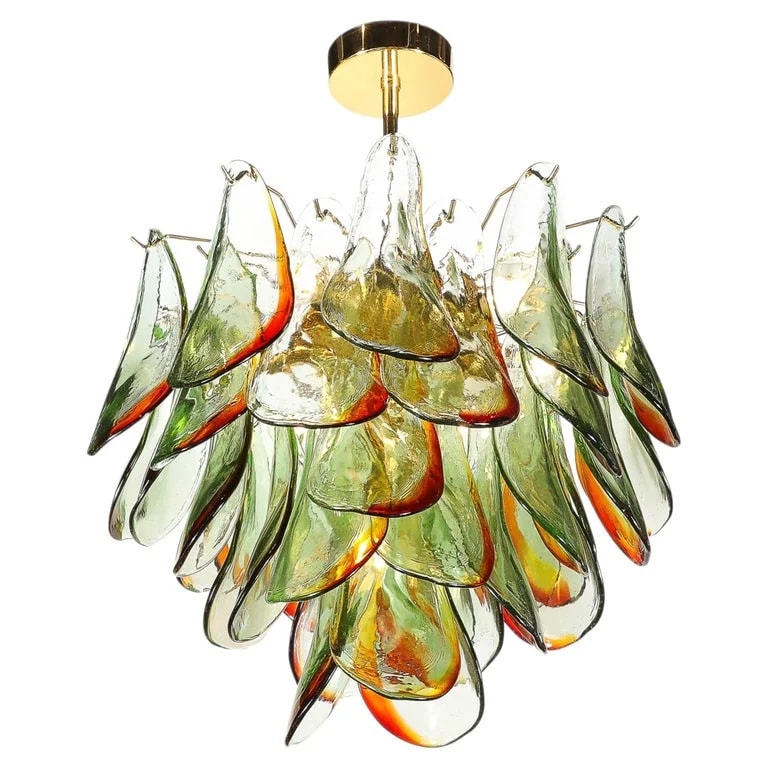 Barbini — Mid-Century Signed Barbini Hand-Blown Murano Peacock Glass — lighting — resale