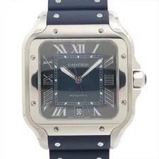 Cartier — Cartier Santos Doo LM WSSA0030 SS & Rubber AT Blue Dial — Watch — resale