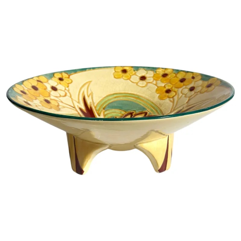 Art Deco Ceramic Centrepiece Bowl by Thomas Forester, Sunglo Pattern, 1932 2
