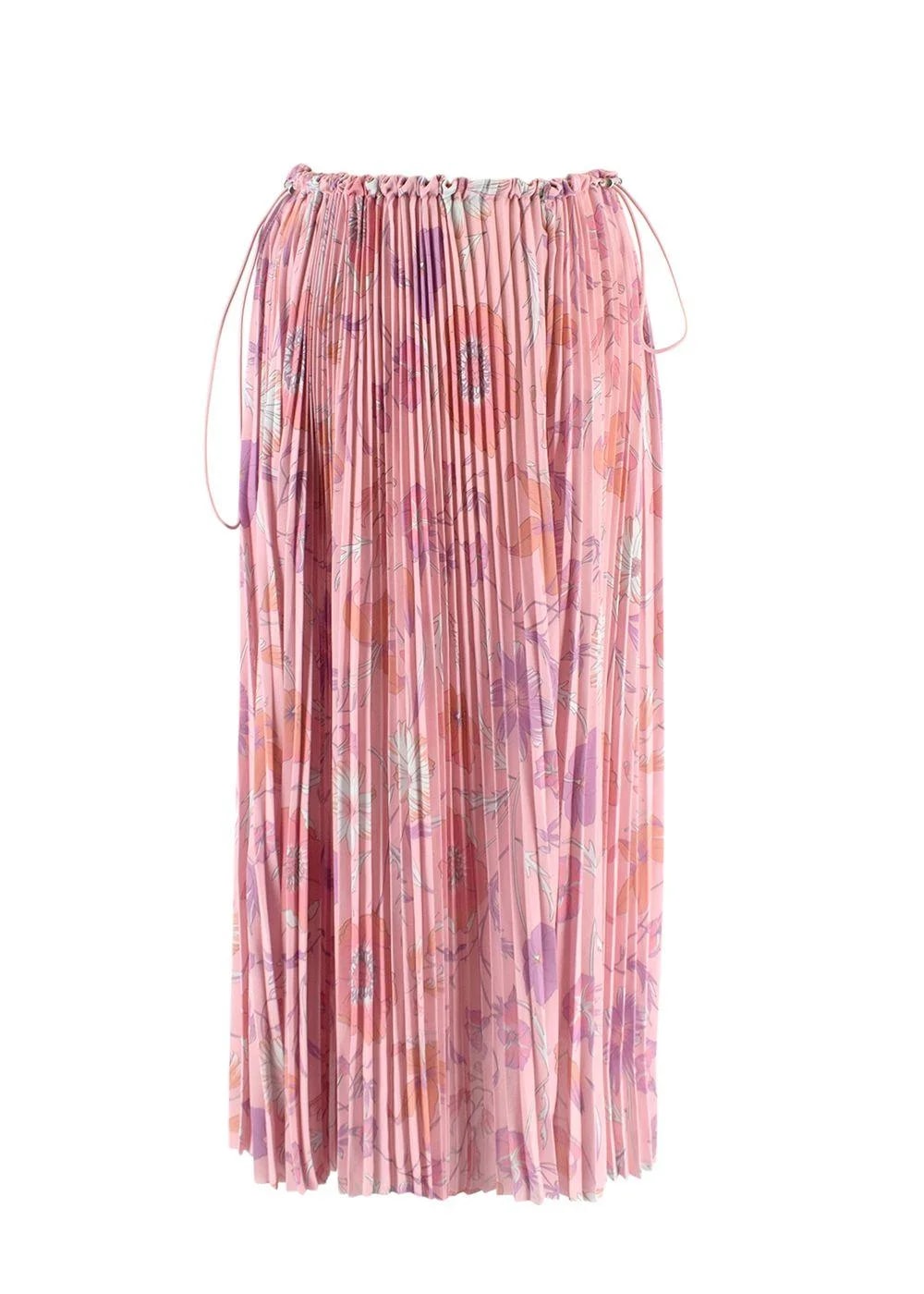 Balenciaga — Balenciaga Floral Pleated Skirt With Drawstring Waist Detail — Clothing — resale