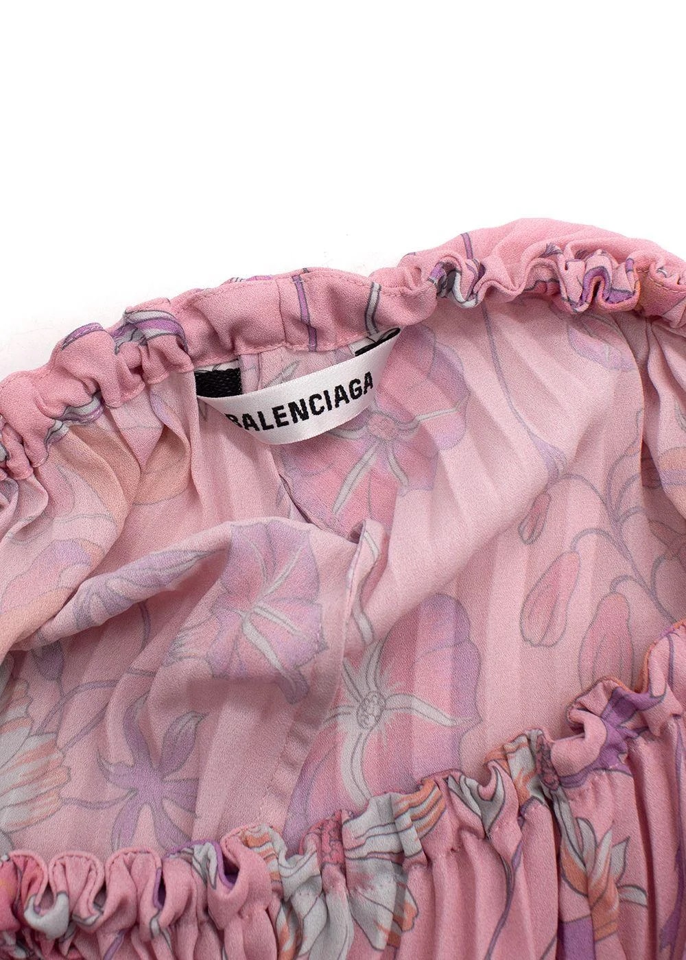 Balenciaga Floral Pleated Skirt With Drawstring Waist Detail 3