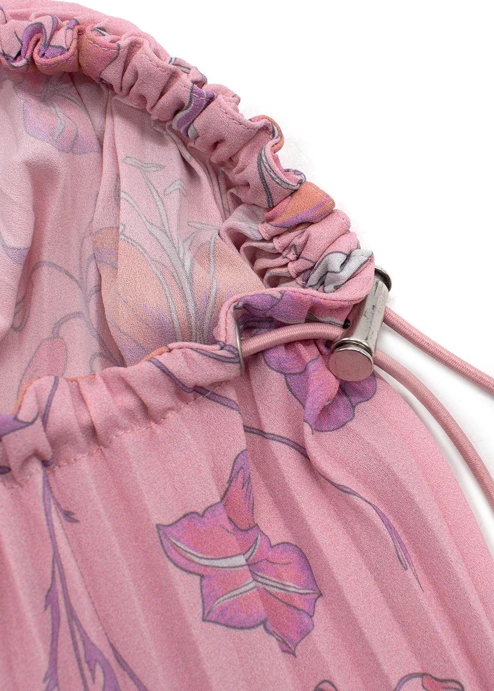 Balenciaga Floral Pleated Skirt With Drawstring Waist Detail 4