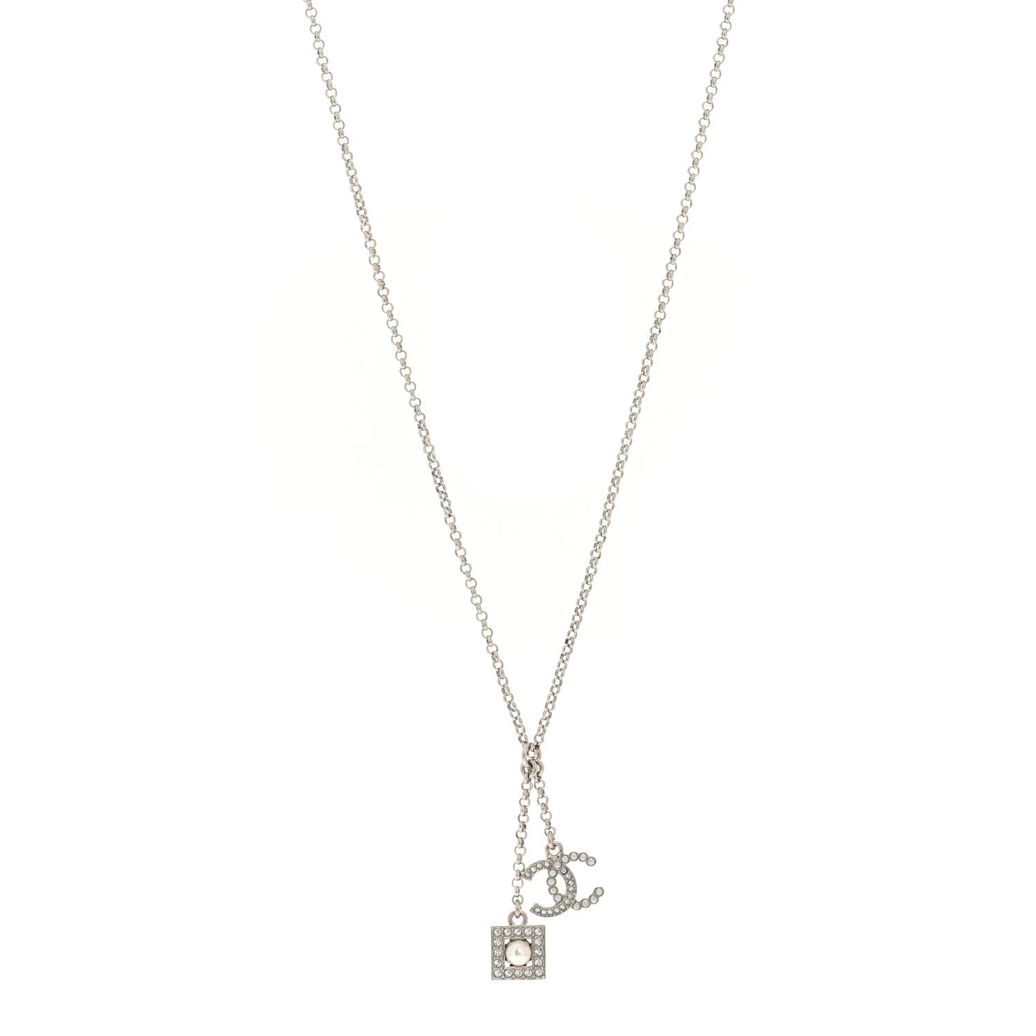 Chanel — Ruthenium Square CC Lariat — Jewelry — resale