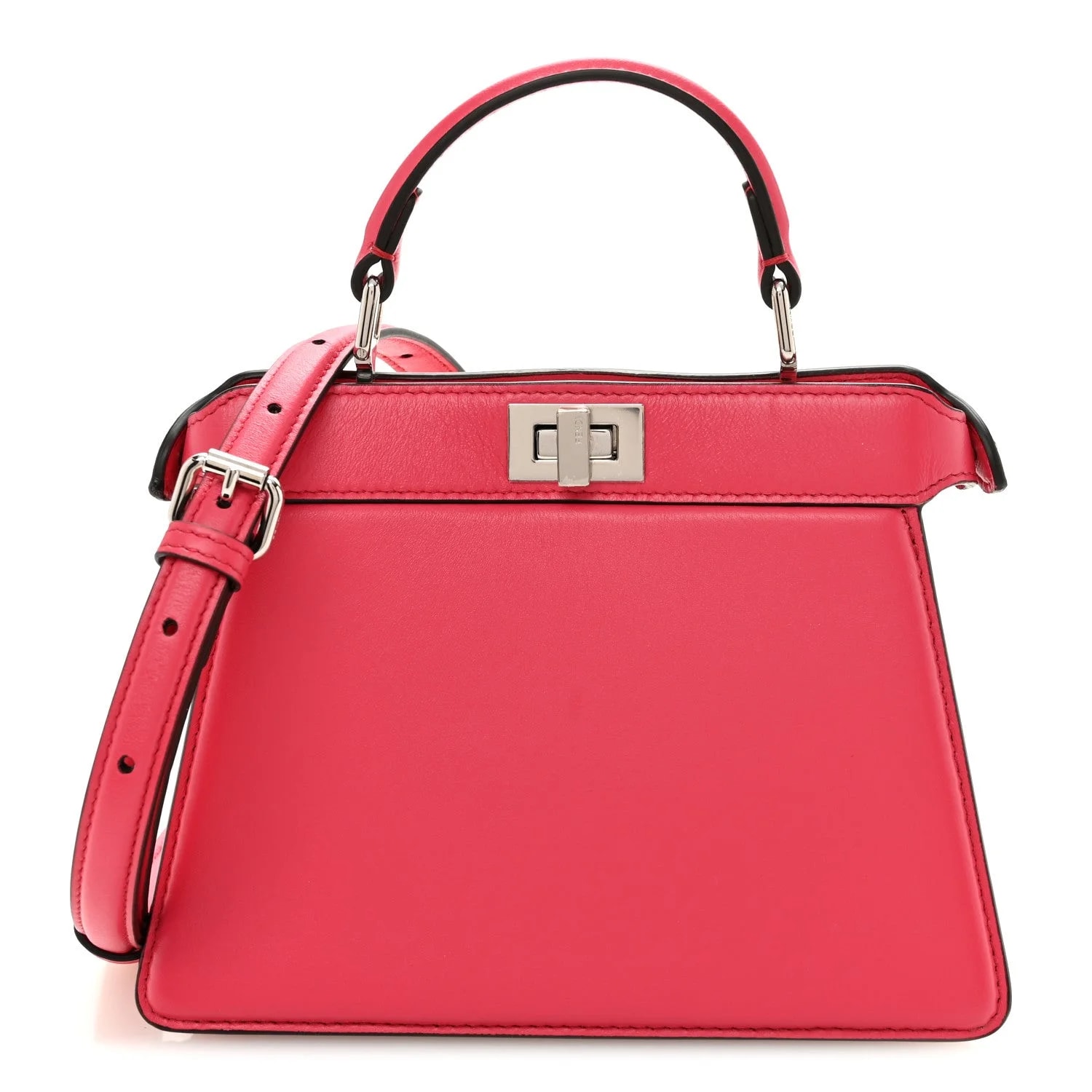 Fendi — Shiny Petite Peekaboo I SEE U Satchel Lampone — Handbag — resale