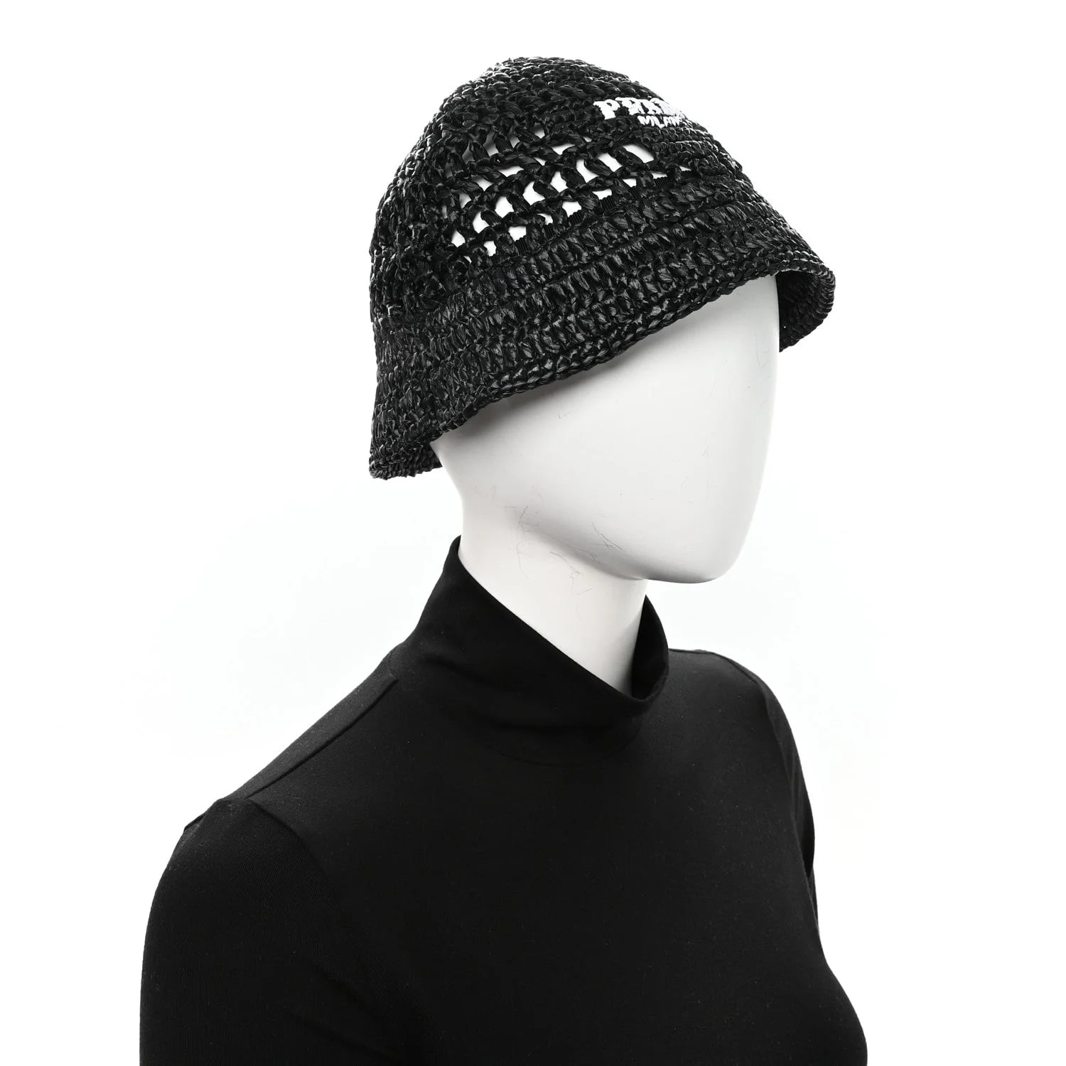 Yarn Effect Crochet Logo Embroidered Bucket Hat S 2