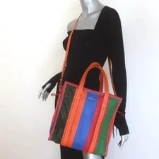 Balenciaga — Balenciaga Bazar Small Shopper / Striped Crossbody — Handbag — resale