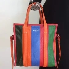 Balenciaga Bazar Small Shopper / Striped Crossbody 2