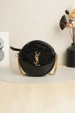 Saint Laurent — Saint Laurent Vinyle Round Camera HW — Handbag — resale