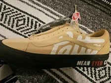 Patta X Vans Vault SK8 OLD Skool VLT LX Almond Buff Size 9.5 Mean Eyed Cat 2
