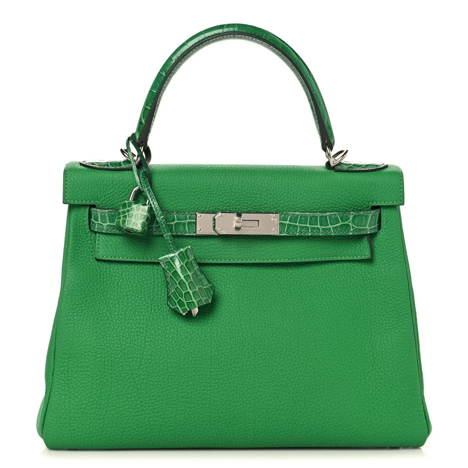 Hermès — Shiny Niloticus Kelly Retourne Touch 28 Bambou — Handbag — resale