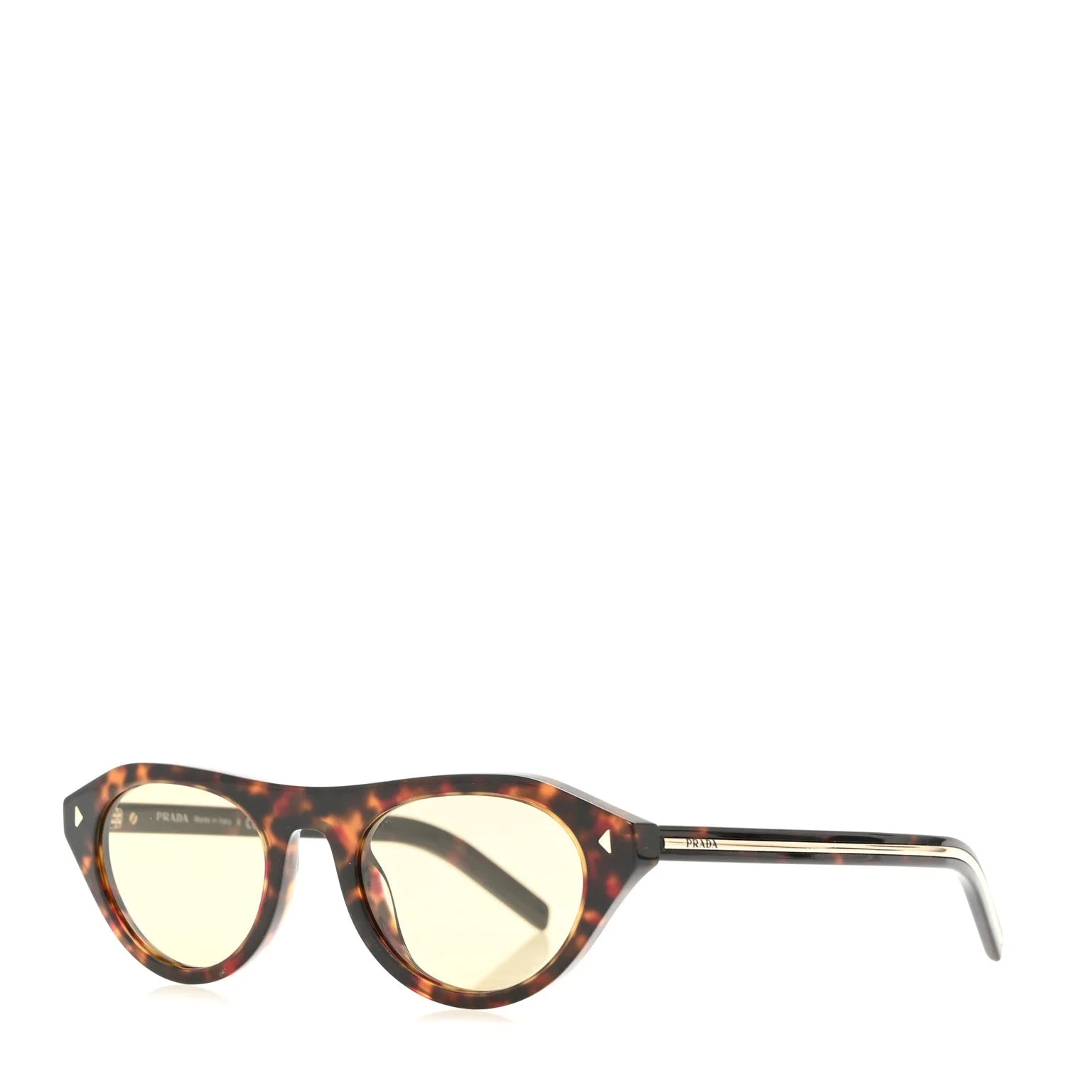 Prada — Acetate Iconic Metal Plaque Sunglasses SPR B15 Chamomile — Accessory — resale