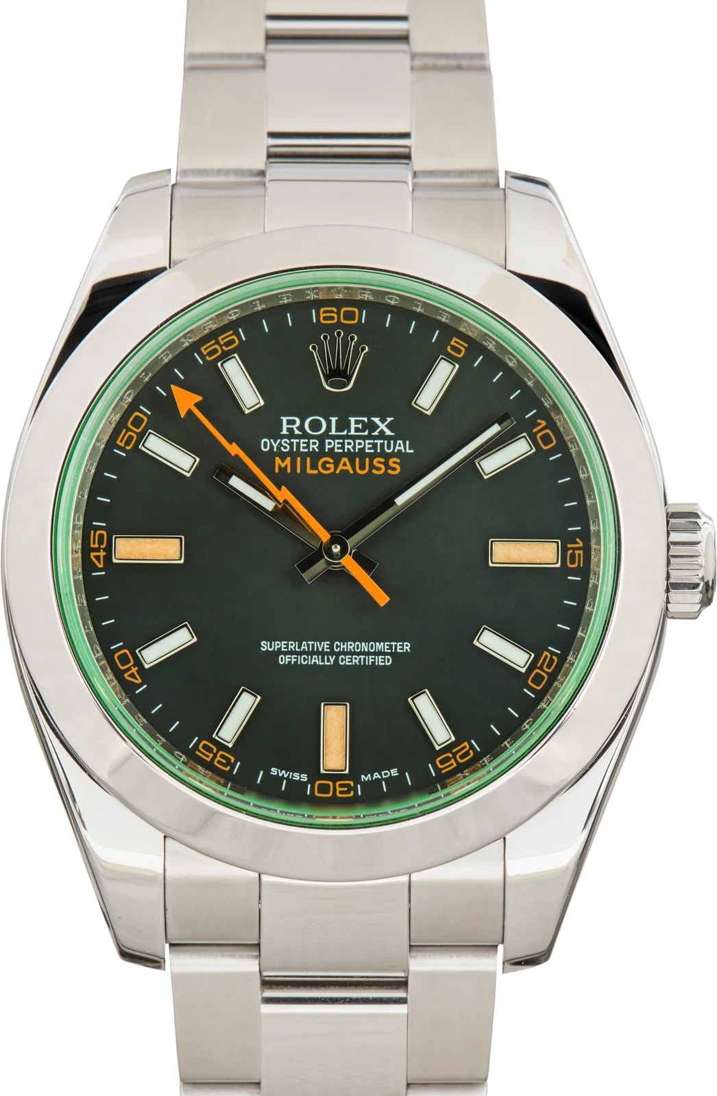 Rolex Milgauss Green Crystal Ref 116400V Black Dial 3