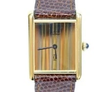 Cartier Must Tank Vermeil Lm Trinity Dial Manual Winding Leather 2