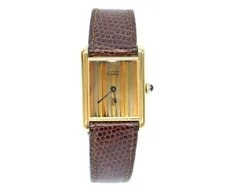 Cartier Must Tank Vermeil Lm Trinity Dial Manual Winding Leather 3