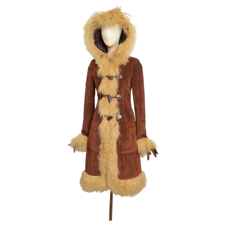 D&G by DOLCE & GABBANA, Dolce & Gabbana — A/W 2002 Dolce & Gabbana Mongolian Lamb Hooded Penny Lane Coat — Clothing — resale