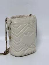 Gucci GG Marmont Mini Bucket Chain Crossbody Creamy ZS085GG 2