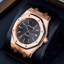Audemars Piguet Royal Oak Black Oak Rose Gold Black Leather 15300OR.OO.D002CR.01 3