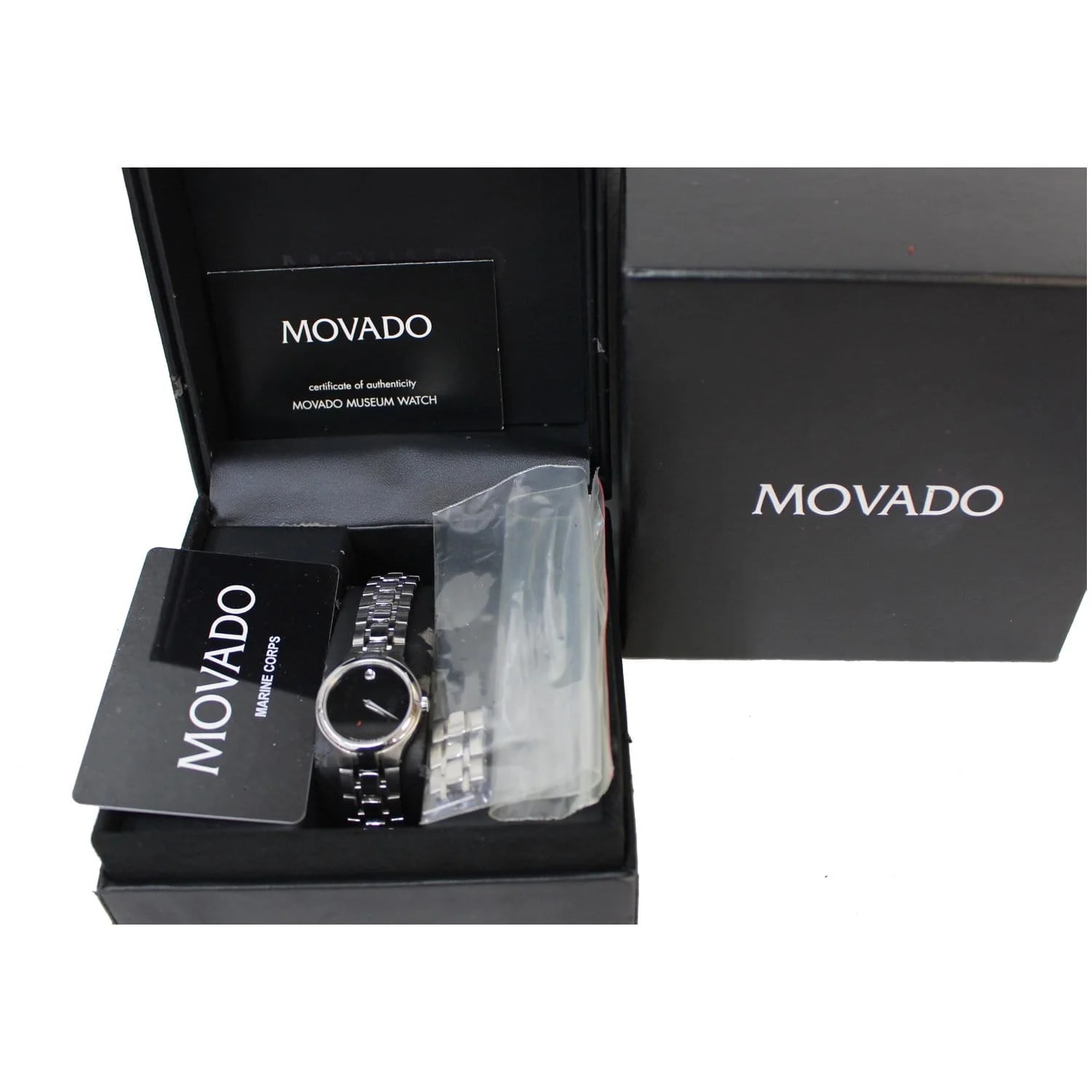 Movado Museum Black Dial Stainless Steel Silver 26mm 2