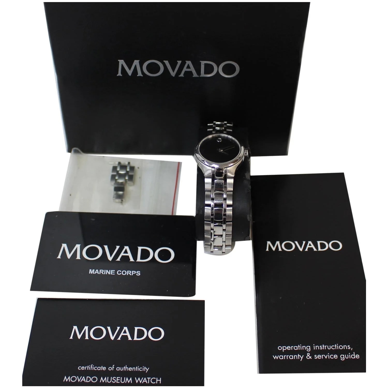 Movado Museum Black Dial Stainless Steel Silver 26mm 3