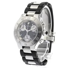 Cartier Chronoscaph W10198U2 Date Black Dial Quartz Watch_904326 3