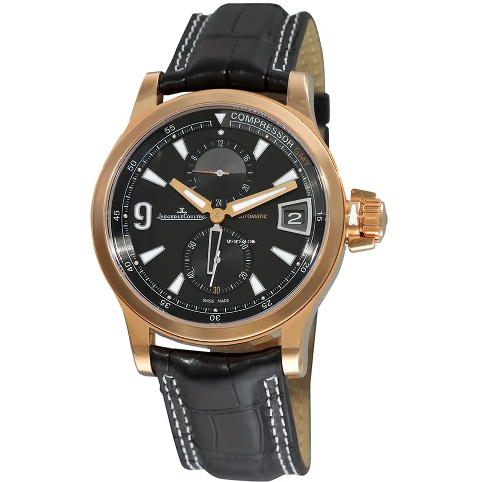 Worldofluxuryus — Jaeger LeCoultre Master Compressor 18K Rose Gold Leather `s — Watch — resale