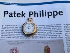Antique Patek Philippe 18k 750 Gold Pocket 32 Mm With Hand Chain 3