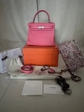 Hermès — Hermès Kelly 25 Retourne Azalée Palladium 2024 W Full Set — Handbag — resale