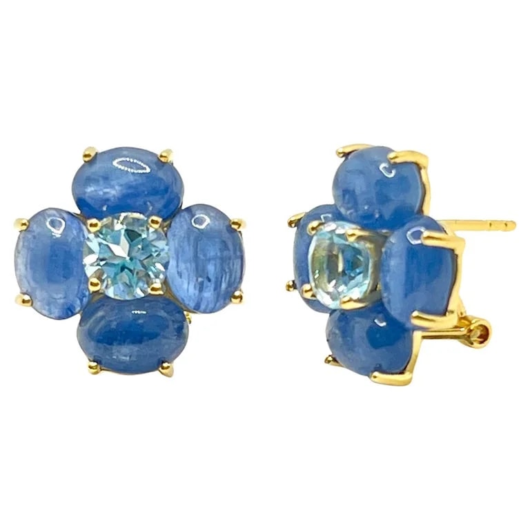 Bijoux Num — Bijoux Num Oval Kyanite and Flower — Jewelry — resale