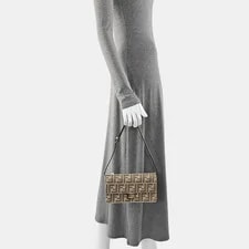 Fendi Baguette Logo Flap Closure Cotton - Excellent #1PHPPD 2