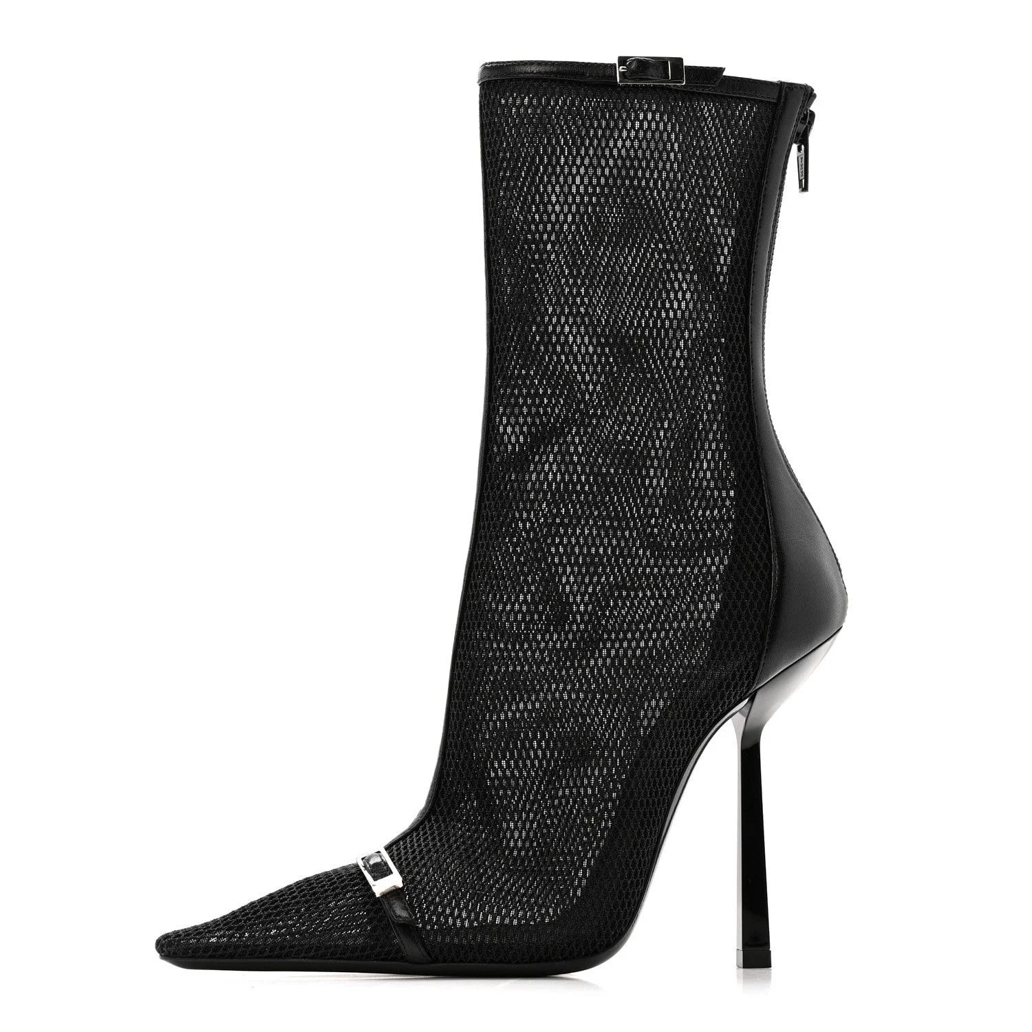 Saint Laurent — Elba Applique Tulle Aston 115 35.5 — Designer Shoe — resale